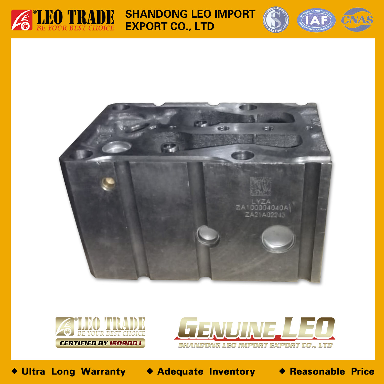 Головка блока цилиндра 61500040040A LEO