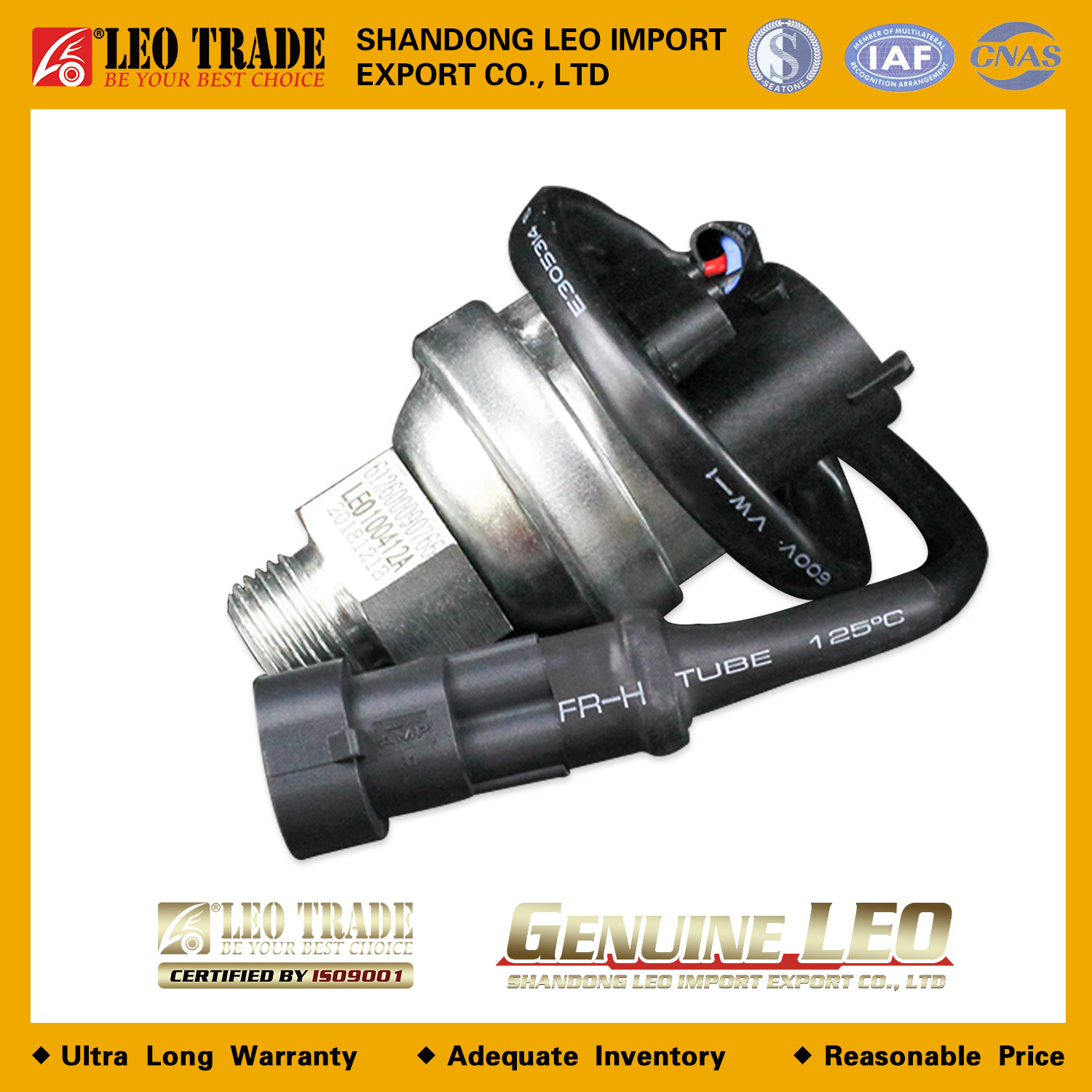 Датчик давления масла WP10, WP12 Евро-3 (с проводом) 612600090766 LEO