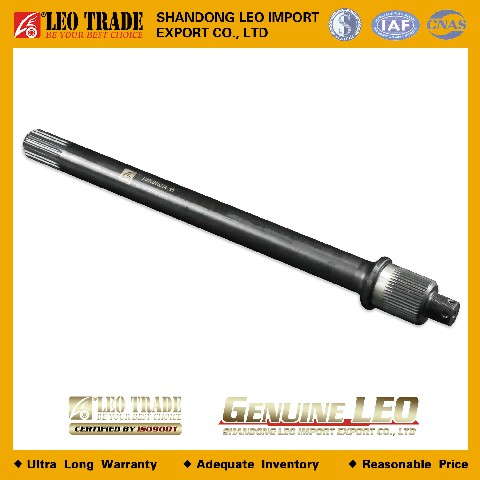 Вал редуктора среднего моста проходной (L=680мм) (мелкий шлиц) (46 зубьев) JK9114320031 LEO