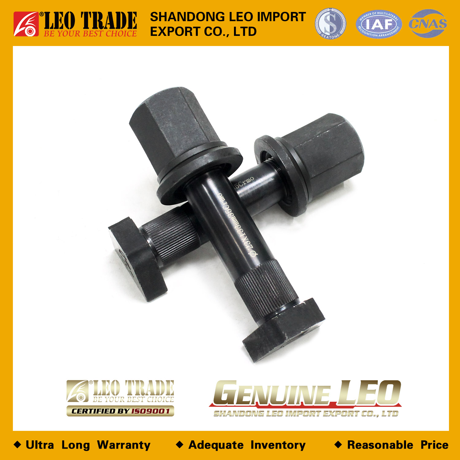 Шпилька колеса зад. насечка L=130*23 Гайка с пылезащитным колпачком AZ9112340123 LEO